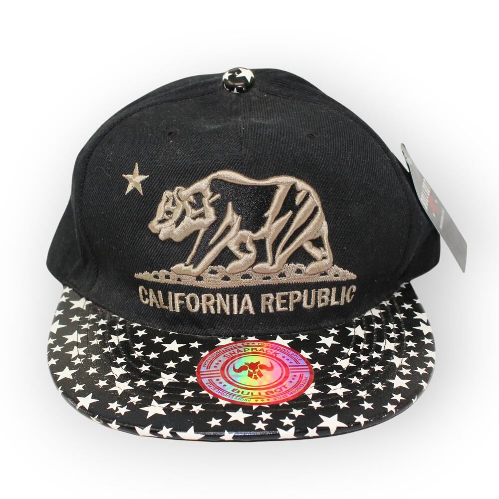 California Republic Hat Snapback Canvas Vinyl Stars Cali Bullbot Pro Style